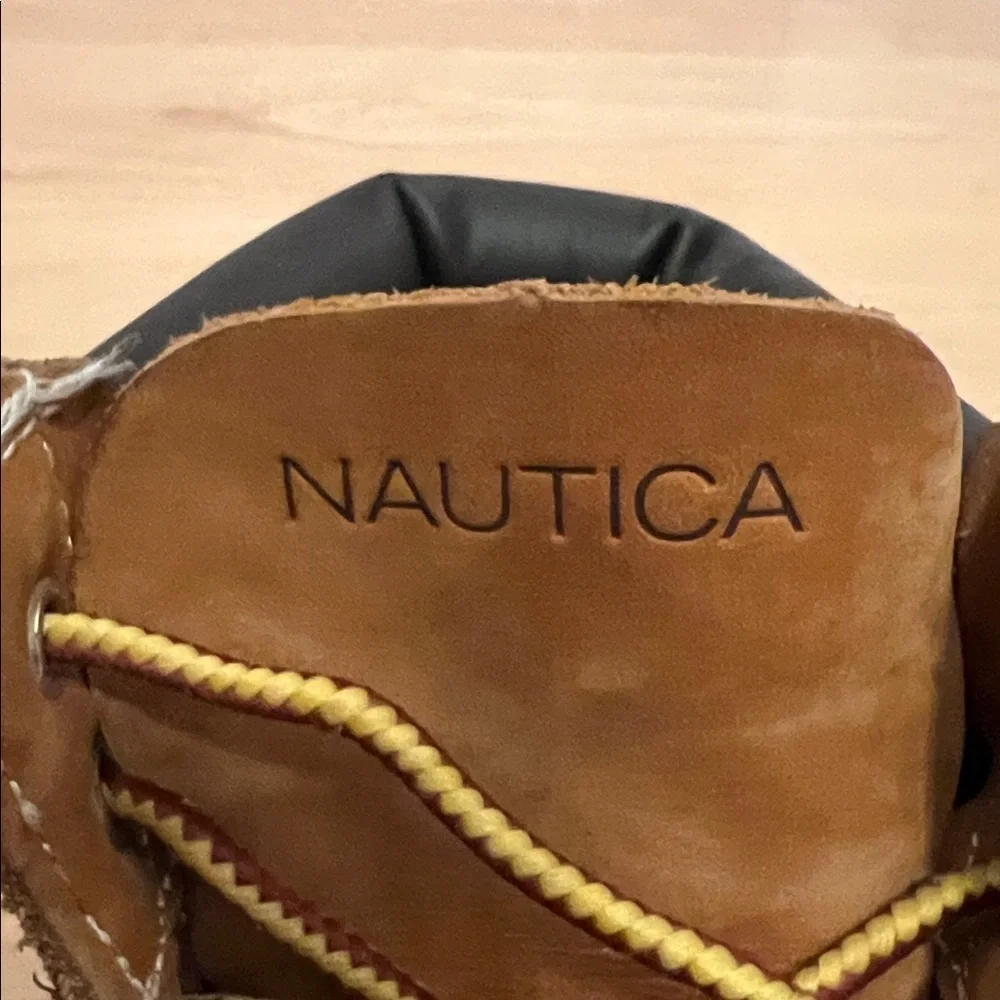 Nautica Tan Leather Boot with Yellow Accents